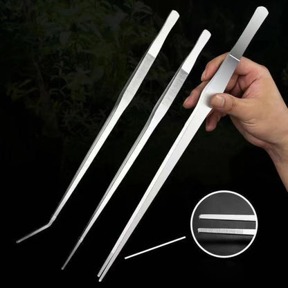 27 38 48Cm Aquarium Plant Tweezers Multifuctional Stainless Steel Elbow Tweezers Fish Tank Aquascape Tools Aquarium Feeding Tong 1
