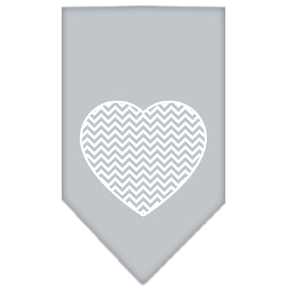 Pet and Dog Bandana Screen Printed, "Chevron Heart"