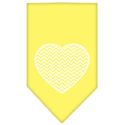 Pet and Dog Bandana Screen Printed, "Chevron Heart"
