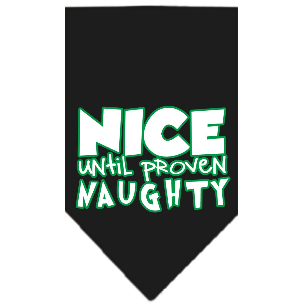 Christmas Pet and Dog Bandana Screen Printed, "Nice Until Proven Naughty"