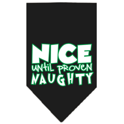 Christmas Pet and Dog Bandana Screen Printed, "Nice Until Proven Naughty"