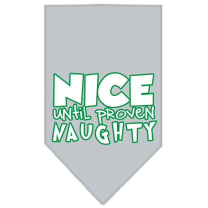 Christmas Pet and Dog Bandana Screen Printed, "Nice Until Proven Naughty"