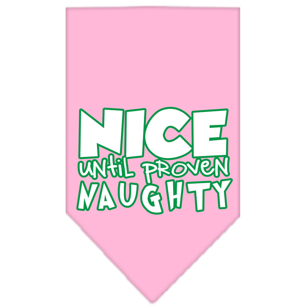 Christmas Pet and Dog Bandana Screen Printed, "Nice Until Proven Naughty"