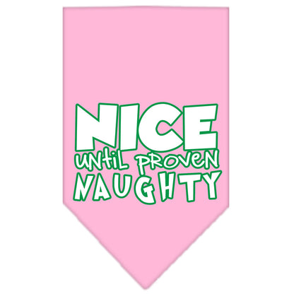 Christmas Pet and Dog Bandana Screen Printed, "Nice Until Proven Naughty"