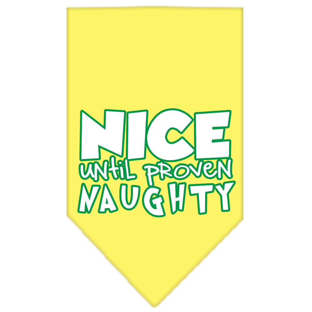 Christmas Pet and Dog Bandana Screen Printed, "Nice Until Proven Naughty"