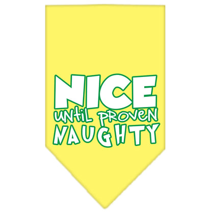 Christmas Pet and Dog Bandana Screen Printed, "Nice Until Proven Naughty"