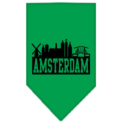 Pet and Dog Bandana Screen Printed, "Amsterdam Skyline"