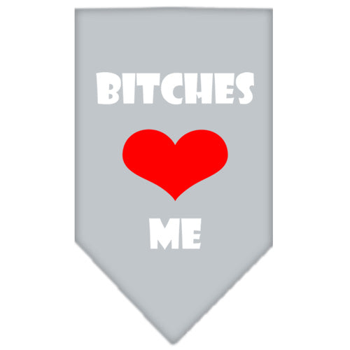 Pet and Dog Bandana Screen Printed, "Bitches Love Me"