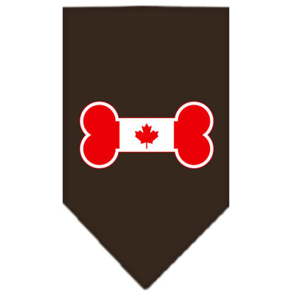Pet and Dog Bandana Screen Printed, "Bone Shaped Canadian Flag"