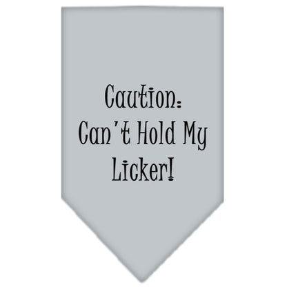 Pet and Dog Bandana Screen Printed, "Caution: Can't Hold My Licker"