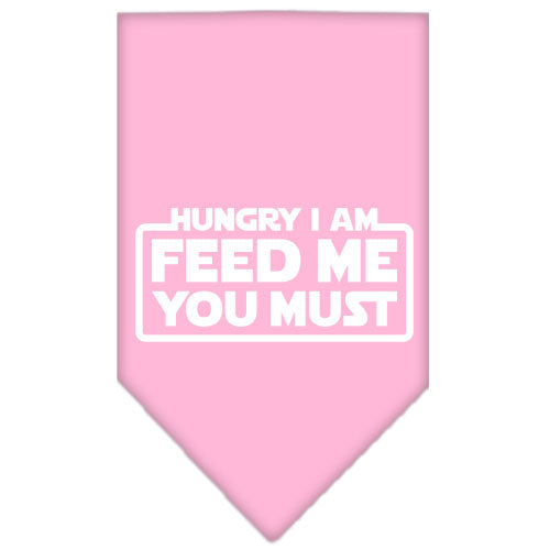 Pet and Dog Bandana Screen Printed, "Hungry I Am, Feed Me You Must"
