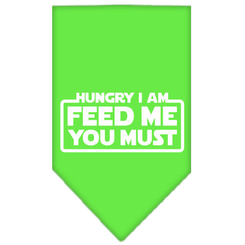 Pet and Dog Bandana Screen Printed, "Hungry I Am, Feed Me You Must"