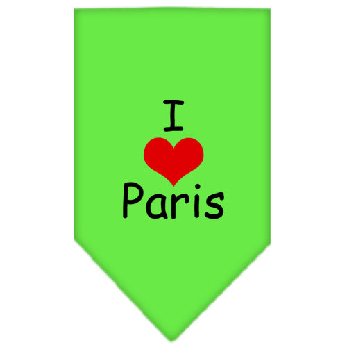 Pet and Dog Bandana Screen Printed, "I Love Paris"