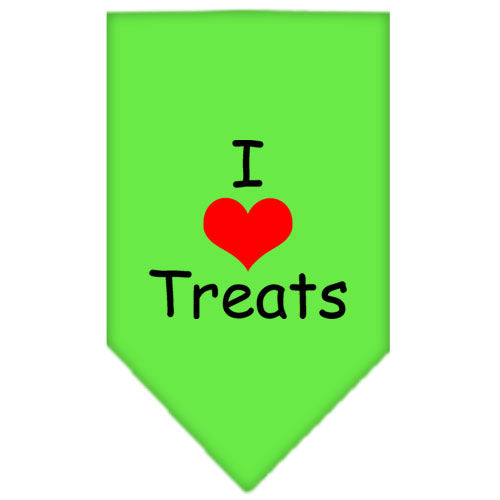 Pet and Dog Bandana Screen Printed, "I Love Treats"