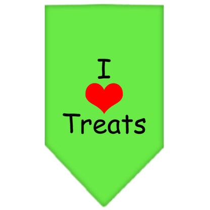 Pet and Dog Bandana Screen Printed, "I Love Treats"