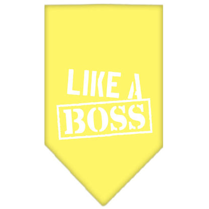 Pet and Dog Bandana Screen Printed, "Like A Boss"