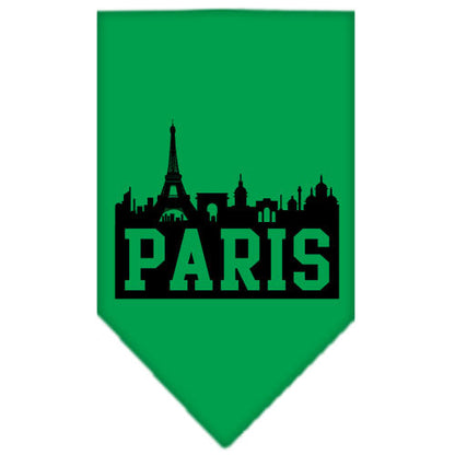 Pet and Dog Bandana Screen Printed, "Paris Skyline"