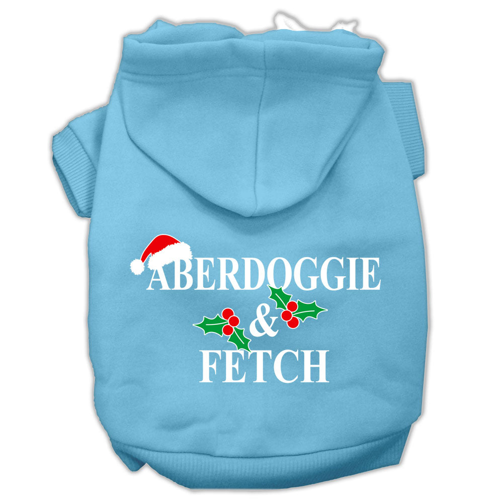Christmas Pet Hoodie Screen Printed, "Aberdoggie & Fetch"