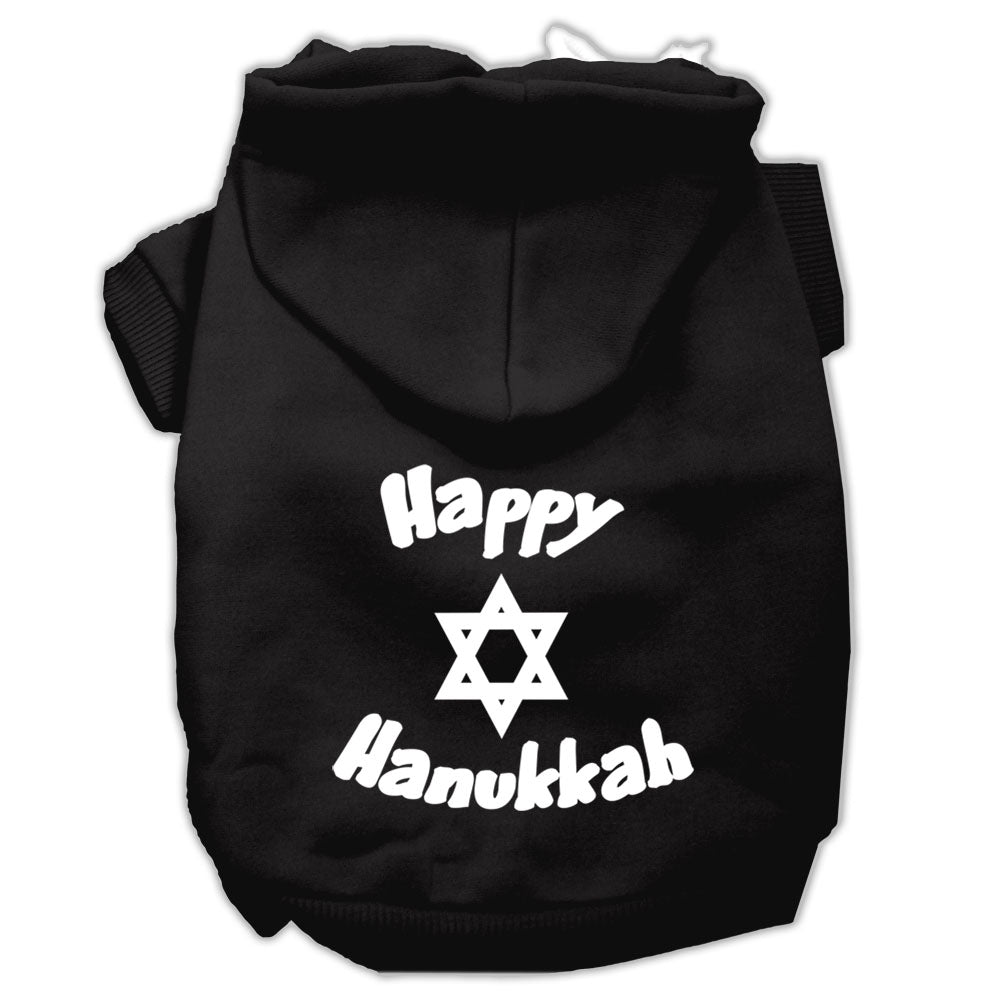 Hanukkah Pet Hoodie Screen Printed, "Happy Hanukkah"