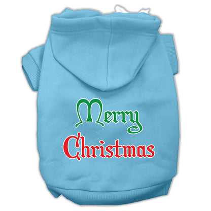 Christmas Pet Hoodie Screen Printed, "Merry Christmas"