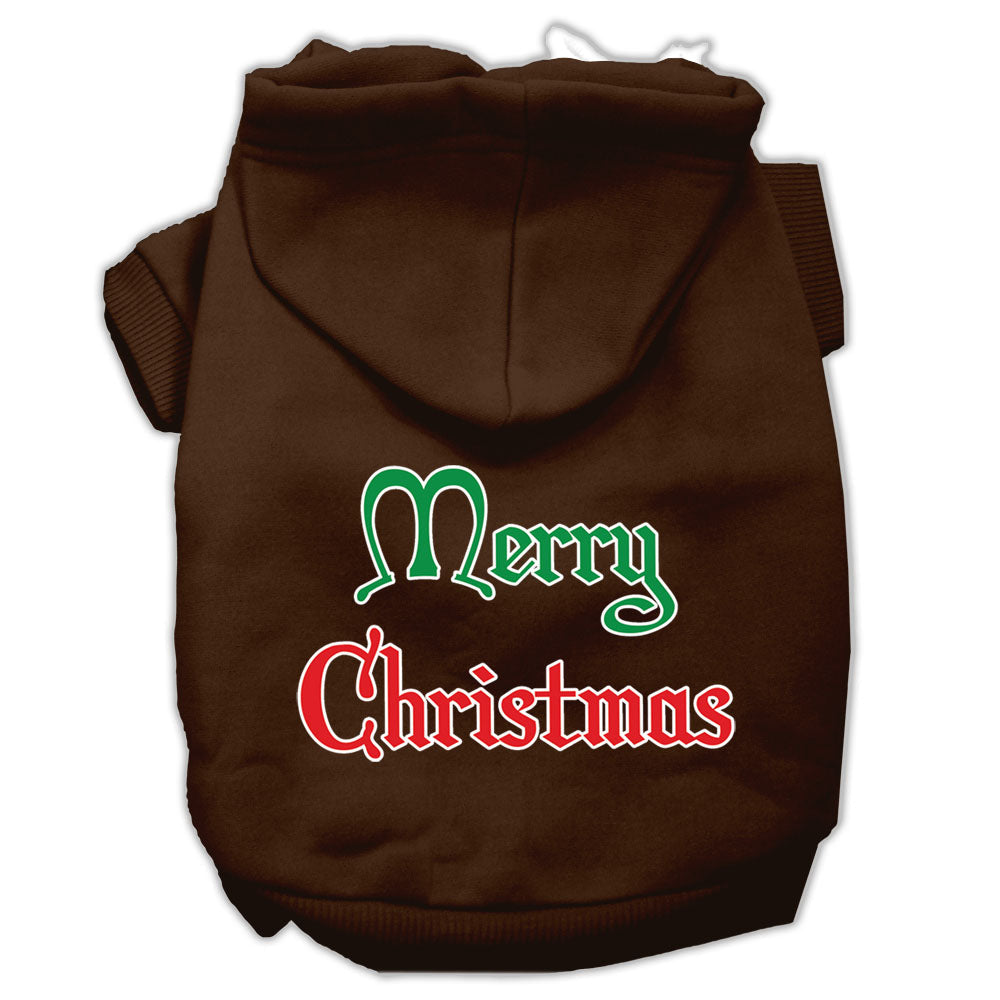 Christmas Pet Hoodie Screen Printed, "Merry Christmas"