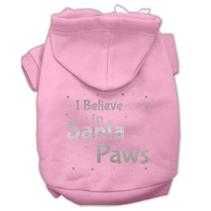 Christmas Pet Hoodie Screen Printed, "I Believe In Santa Paws"