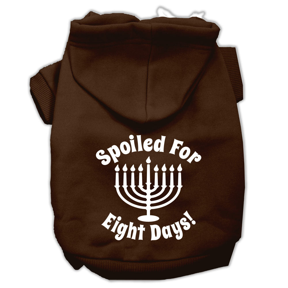 Hanukkah Pet Hoodie Screen Printed, "Spoiled For Eight Days"