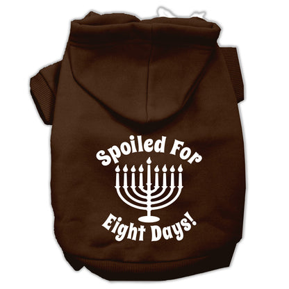 Hanukkah Pet Hoodie Screen Printed, "Spoiled For Eight Days"