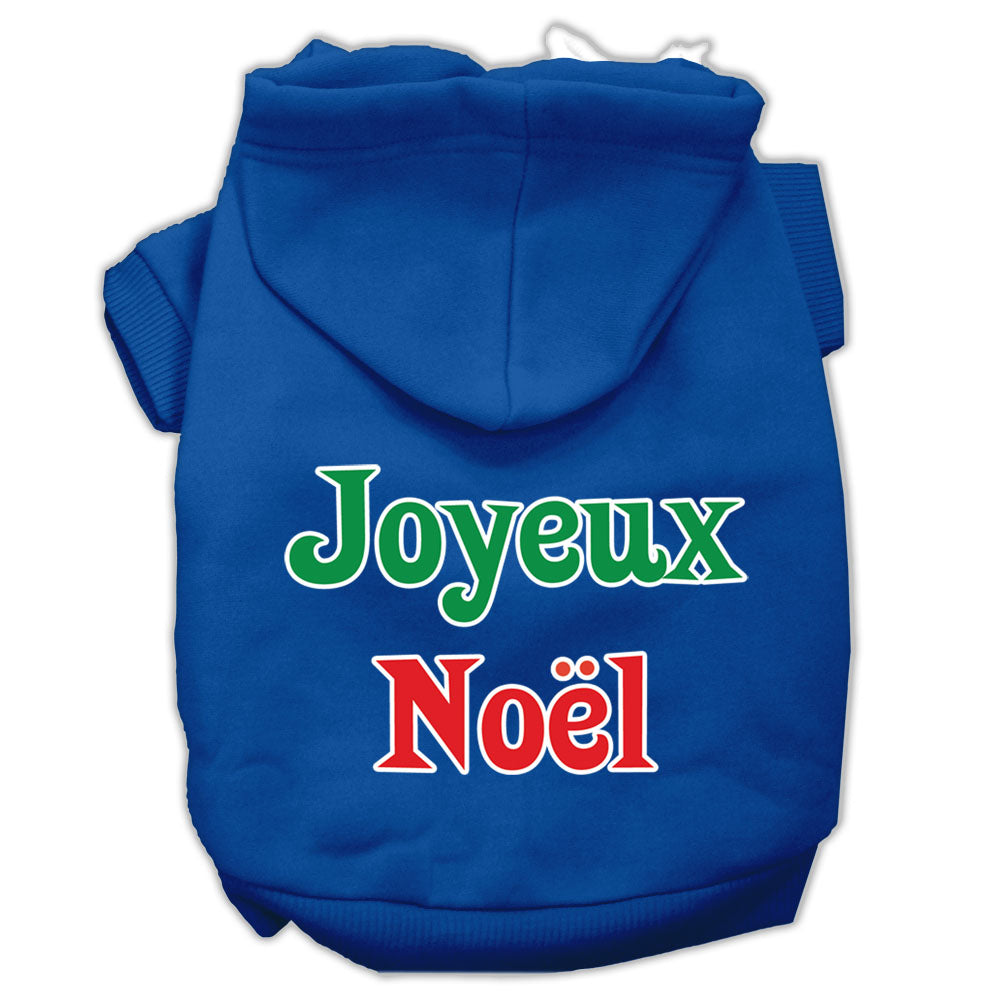 Christmas Pet Hoodie Screen Printed, "Joyeux Noel"