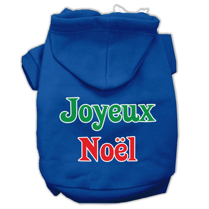 Christmas Pet Hoodie Screen Printed, "Joyeux Noel"