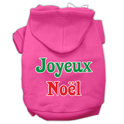 Christmas Pet Hoodie Screen Printed, "Joyeux Noel"
