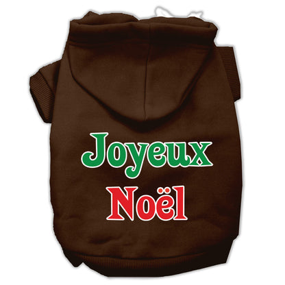 Christmas Pet Hoodie Screen Printed, "Joyeux Noel"