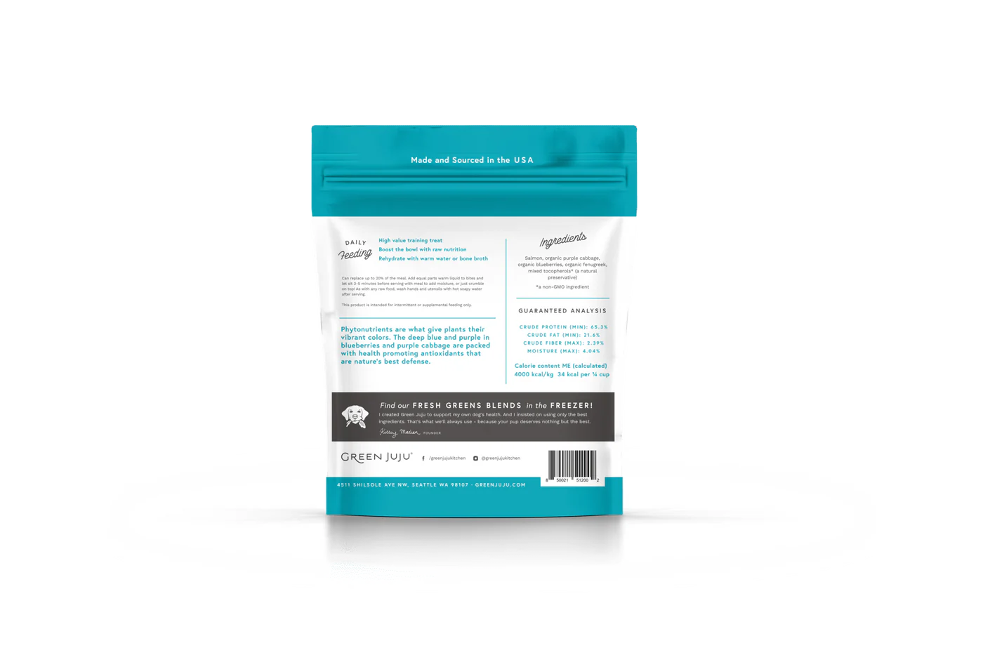 Green Juju Freeze Dried Salmon Blue Whole Food Bites (7.5OZ)