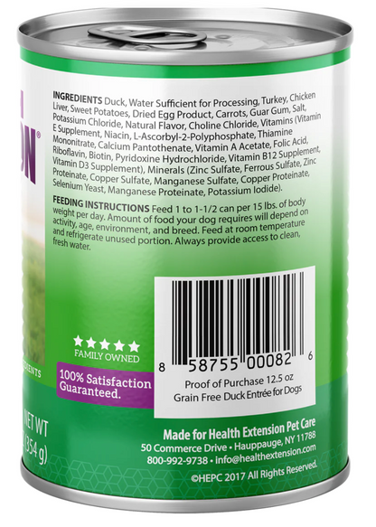 Health Extension All Life Stages Grain Free Duck Entree Wet Dog Food (12.5oz)