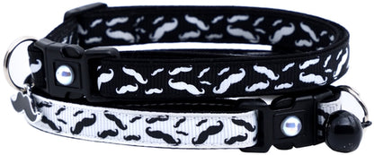 Mustache Breakaway Cat Collar