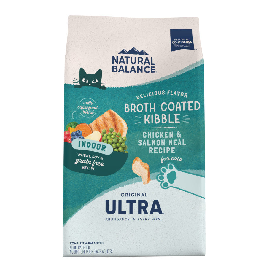 Natural Balance Ultra Broth Coated Indoor Dry Cat Food Chicken & Salmon 6lb
