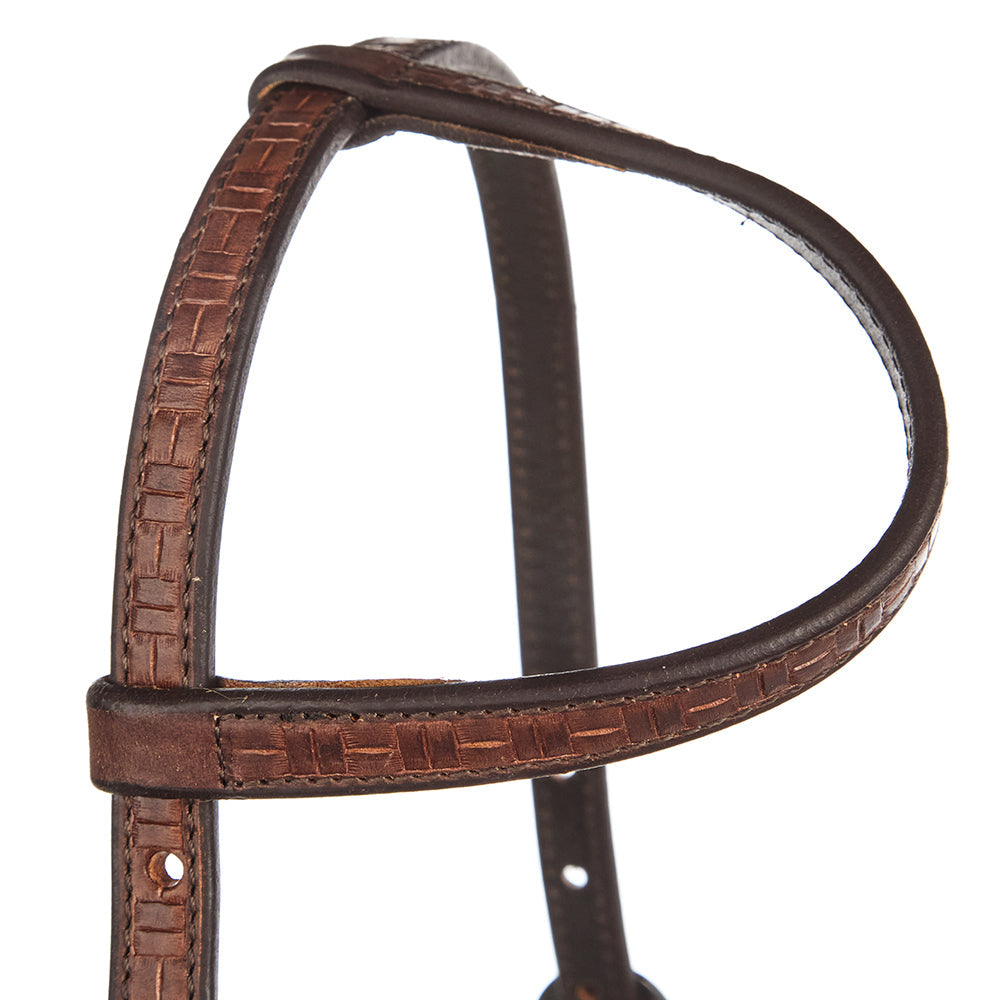 WD-RTSEH-MO Medium Oil Rope Tooled 5/8" Single Ear Headstall