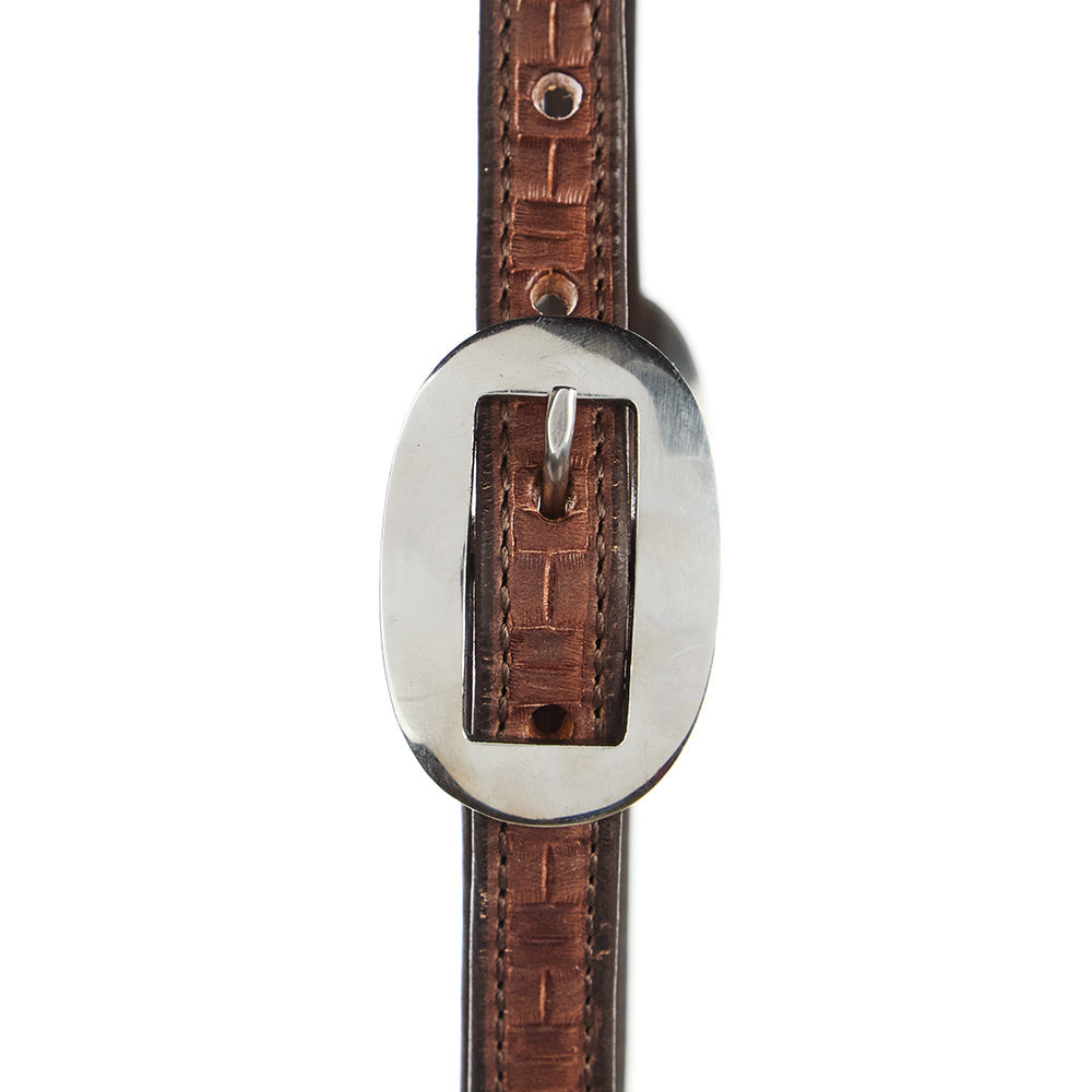 WD-RTSEH-MO Medium Oil Rope Tooled 5/8" Single Ear Headstall