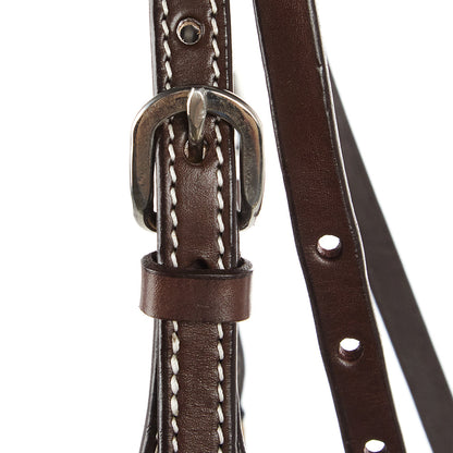 WD-SBH10 Braided Rawhide Chocolate Browband Headstall