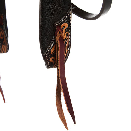 WD-SBH1 Black Overlay Tooled Combo Browband Headstall