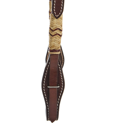 WD-SEH1 Chocolate Natural Rawhide Quick Change Single Ear Headstall