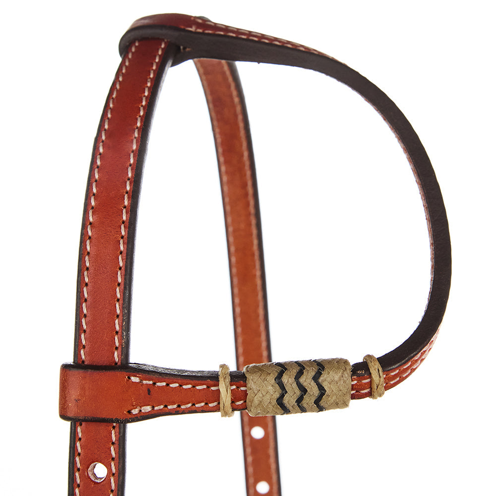 WD-SEH4 Chestnut Rawhide Quick Change Single Ear Headstall