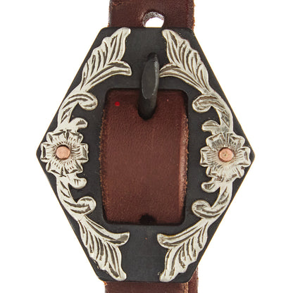 WD-SEHO-27 Heavy Oil Harness Leather Floral Diamond Single Buckle Single Ear Headstall