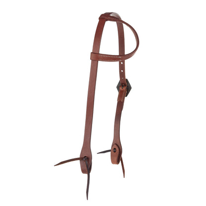 WD-SEHO-27 Heavy Oil Harness Leather Floral Diamond Single Buckle Single Ear Headstall