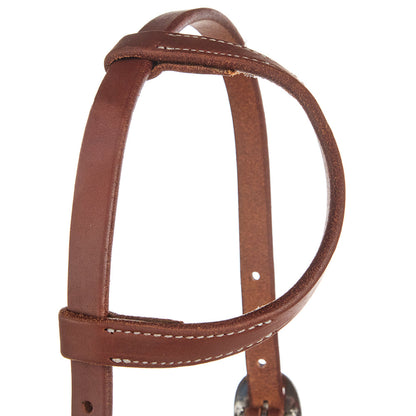 WD-SEHO2 Heavy Oiled 3 4 Harness Leather Double Buckle Single Ear Headstall