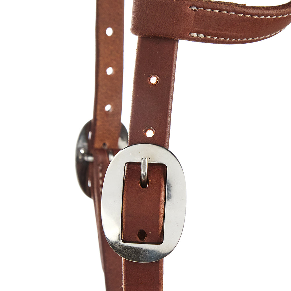 WD-SEHO2 Heavy Oiled 3 4 Harness Leather Double Buckle Single Ear Headstall