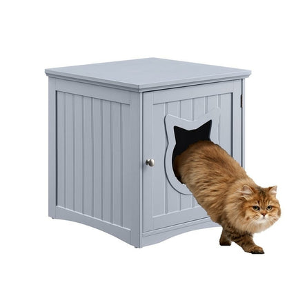 Cat House Side Table Nightstand Pet House Litter Box Enclosure