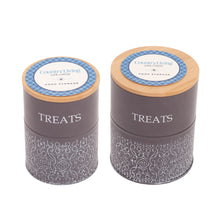 Country Living Dog Treat Canisters Set Of 2 Carbon Steel Jars With Bamboo Lids Volcanic Gray