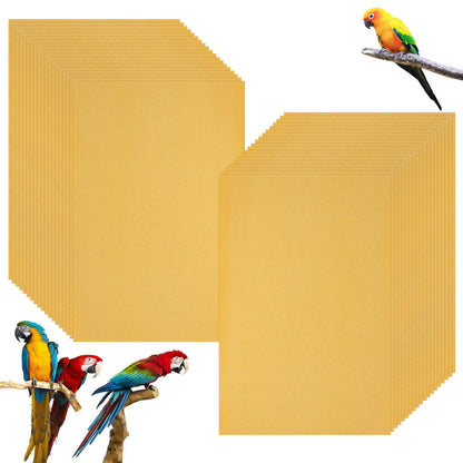 Muxhel 50 Pcs Gravel Liner Paper For Bird Cage 11 X 17 Bird Cage Liner Easy Clean Pet Grinding Sandpaper For Bird Cage