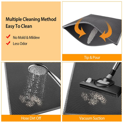 Cat Litter Mat EVA Honeycomb Double Layer Kitty Litter Trapping Carpet Urine-proof Scatter Rug Pad